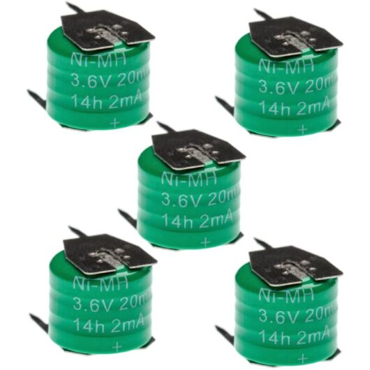 5x Battery Replacement for 3/V15H for Model Making Device (20mAh, 3.6V, NiMH), with 3x pcb connector - Vhbw