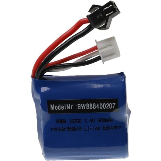 Battery compatible with Syma Q2, Q3 Model Making Device (600mAh, 7.4 v, Li-ion, 40 x 38 x 21 mm) - Vhbw