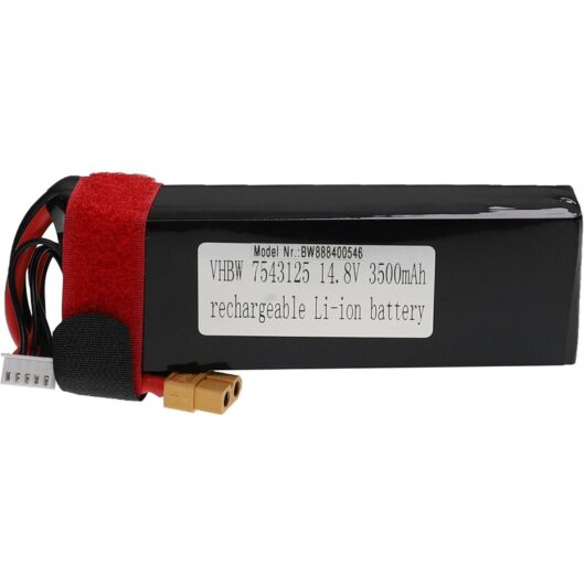Battery compatible with XT60 Plug for Model Making Device e.g. Racing Car, Helicopter, Plane (3500mAh, 14.8 v, Li-polymer, 134 x 44 x 31.5 mm) - Vhbw