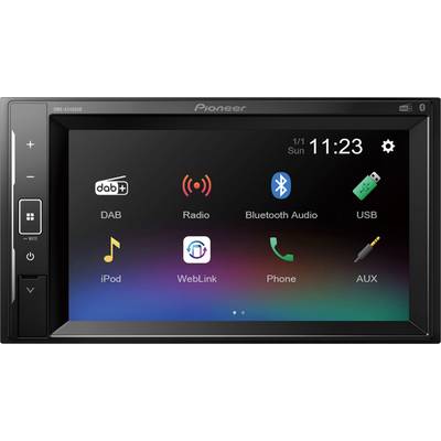 Pioneer DMH-A240DAB Double DIN monitor receiver Steering wheel RC button connector, Rearview camera connector, Bluetooth handsfree set, DAB+ tuner