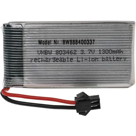 Vhbw - Battery compatible with SM-2P Plug for Model Making Device (1300mAh, 3.7 v, Li-polymer, 67 x 34 x 9 mm)