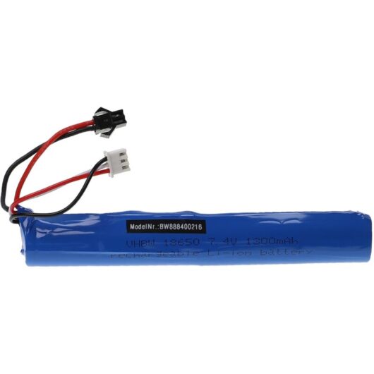 Vhbw - Battery compatible with SM-2P Plug for Model Making Device e.g. Racing Car, Helicopter (1300mAh, 7.4 v, Li-ion, 131 x 18.5 mm)