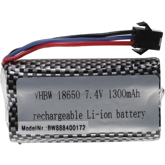 vhbw Battery compatible with TurbineX Stunt-Fun-Racer Nr. 820575 Model Making Device (1300mAh, 7.4 V, Li-ion, 69 x 37 x 19 mm)