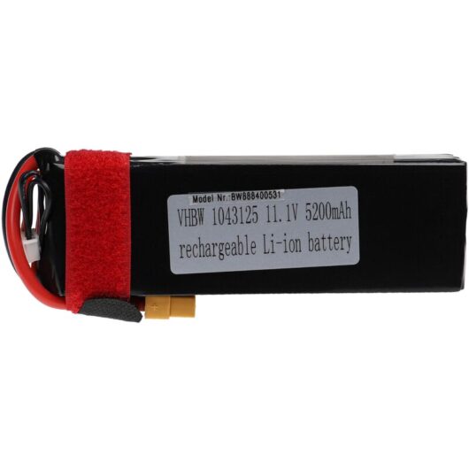 vhbw Battery compatible with XT60 Plug for Model Making Device e.g. Racing Car, Helicopter (5200mAh, 11.1 V, Li-polymer, 135 x 44 x 32 mm)