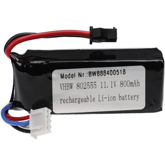 Vhbw - Battery compatible with sm Plug for Model Making Device e.g. Racing Car, Helicopter, Plane (800mAh, 11.1 v, Li-polymer, 65 x 25 x 23 mm)