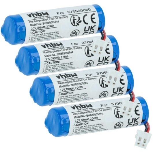 Vhbw - 4x Battery compatible with Carrera 370201056, 370201055, 370201024X Racing Cars (700mAh, 3.2 v, LiFePO4, 50 x 16 x 14 mm, jst zh)