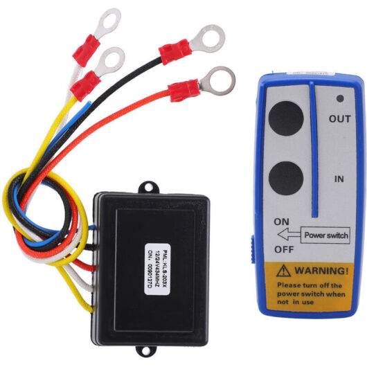 Universal Wireless Winch Remote Control Switch Kit with 12V 24V Receiver for Truck Jeep ATV SUV Blue