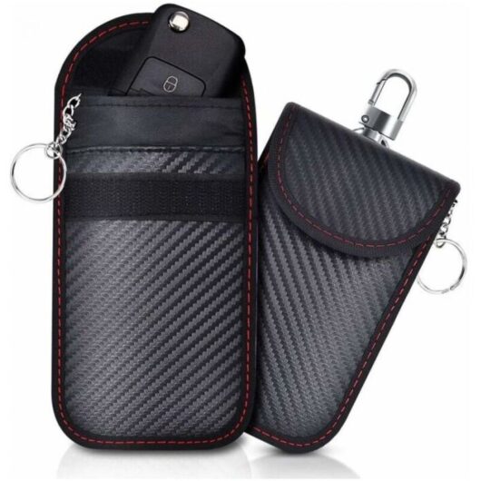 Set of 2 Portable Mini Anti-RFID Car Key Cases, rfid Blocking Box for Keyless Car Keys, Anti-Theft, Vehicle Remote Control, Anti-Piracy, 14 x 10 cm